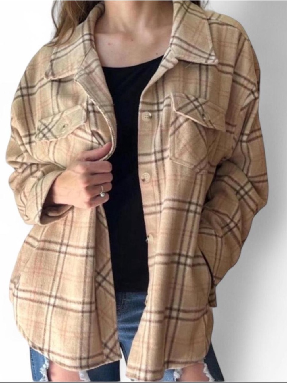 ANTHROPOLOGIE PLAID SHACKET SZ M